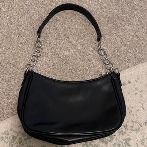 H&M Black Shoulder Bag with Silver Chain Detail